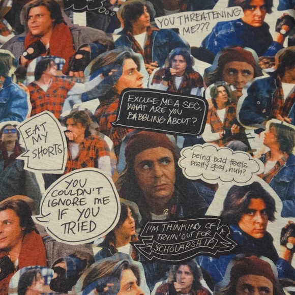 The best tank ever!  "The Breakfast Club" Judd Nelson!  Front printed/blk back L - Picture 2 of 3